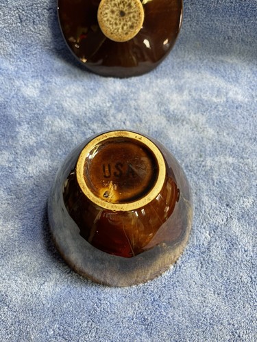 VTG Brown Drip Glaze Creamer & Covered Sugar Bowl - Picture 16 of 18