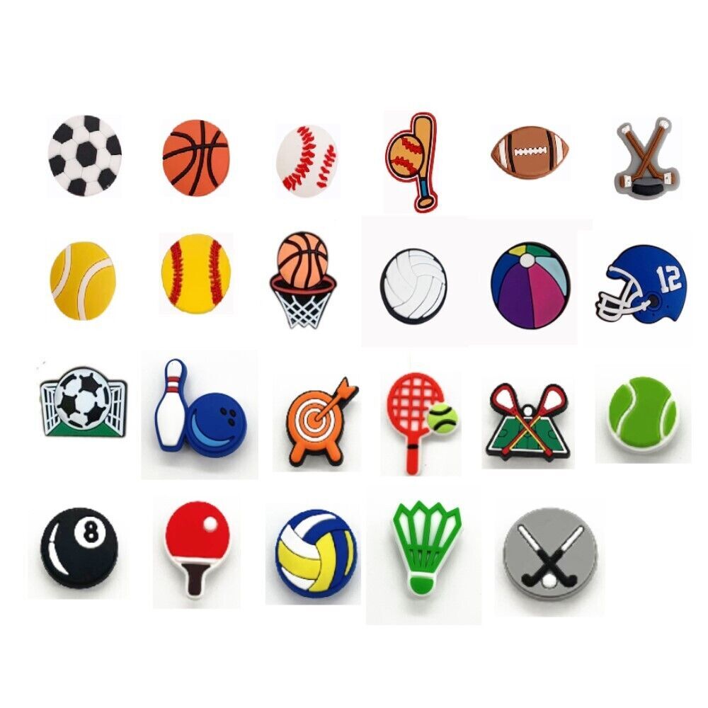 Jibbitz Charms for Crocs Football Golf Boxing Swimming Tennis Sports