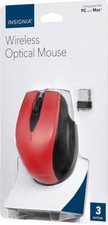 Insignia  - Wireless Optical Mouse - Black/Re...