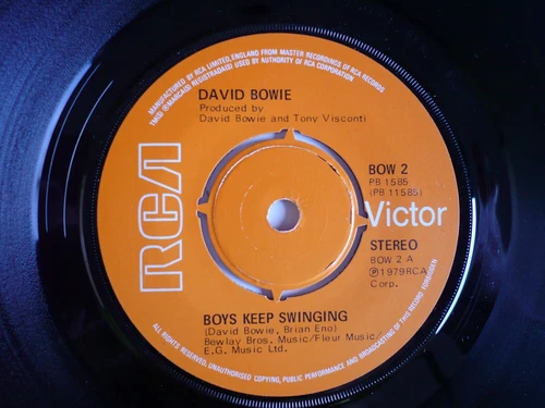 David Bowie Boys Keep Swinging 7" Vinyl UK 1979 RCA 1st Press Bicameral Single