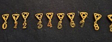 100 Pcs Gold Plated Number Charms 0-9 with Bales for Necklaces, Bracelets,1/2"