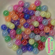 12mm Mixed Colors Acrylic Bubble Style Bubblegum Beads Lot 100 pc.