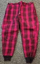 Vintage Men  s Large Red Plaid Hunting Pants by Woolrich, MISSING waist button