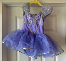Weissman Girls Violet Tutu Dance Dress Short Sleeve Size XSC Style 4634