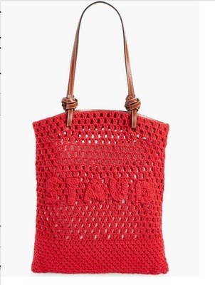 Staud Helm Woven Tote  Red Pristine