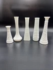 Vtg Milk Glass Bud Vase Lot Of 5 Cottage Shabby Wedding Shower Mix Match Read