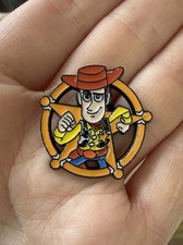 Disney Inspired Toy Story Sheriff Woody Badge Yellow Blue Red Enamel Pin