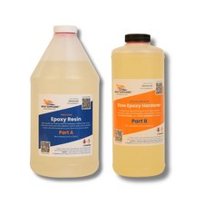 Marine Epoxy Resin Kit 3 Quart - Clear Thin Laminating Epoxy 2:1 Slow Hardener