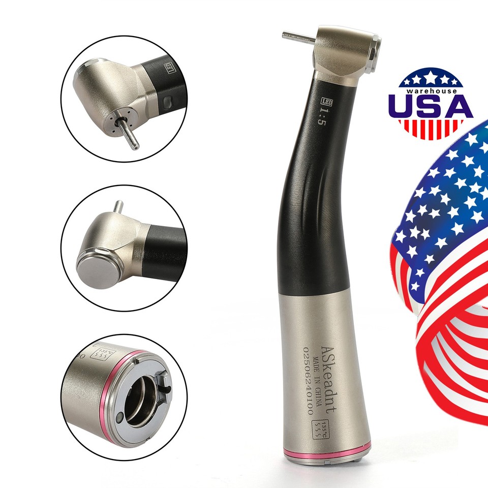 Pièce à Main Dentaire Contre-angle 1:5 à Fibre Optique LED - Pour Fraisage Et éclairage