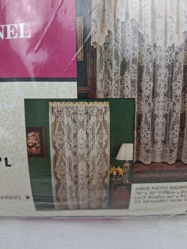 Pannello pizzo vintage Ginevra avorio 60" x 84" nuovo in confezione vittoriano cottage core - Foto 2 di 8