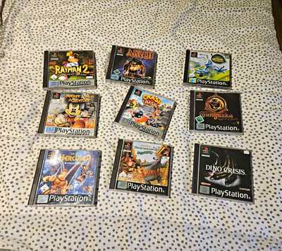 PS1 Spiele Konvolut PAL   Rayman 2, Gran Turismo, Dino Crisis, Crash Bash