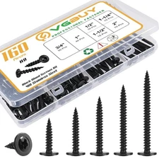 Kit surtido de 160 tornillos para madera con cabeza de armadura modificada n.° 8