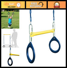 Black Ring Trapeze Combo Swing Set - Durable Outdoor Play Equipment for Kids
