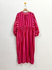Cotton Striped Summer Dress, Boho Cotton Stripe Dress, Casual Striped Cotton