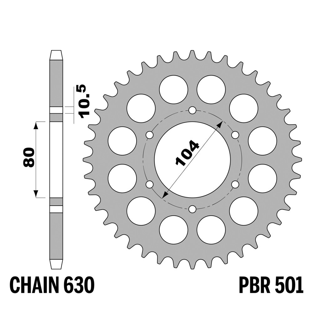 Pignon arrière acier PBR 41 dents résistant pour éliminer les sauts de chaîne GPZ 1100
