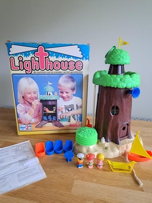 Tree Tots Family, Leuchtturm und Boot KOMPLETT Clipper, Kenner 1976, mit