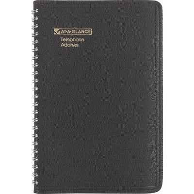 Large Telephone & Address Book, 800+ Entries, 4-7/8 x 8 Page Size, Black (800110