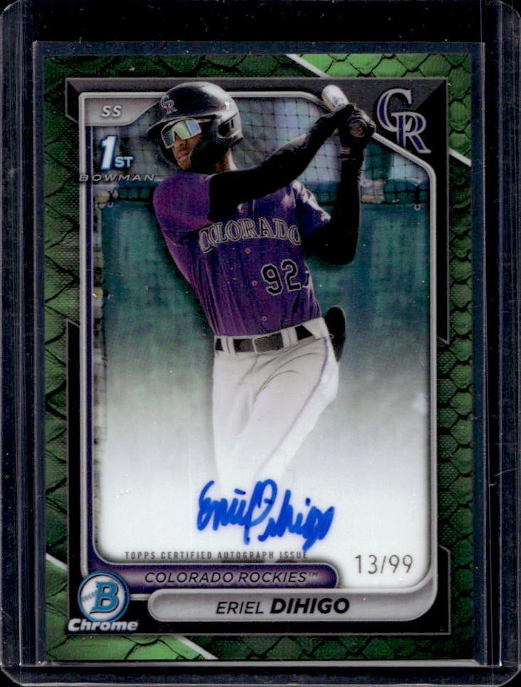 2024 Bowman Chrome Eriel Dihigo Auto Reptilian Green Refractor 1st #13/99