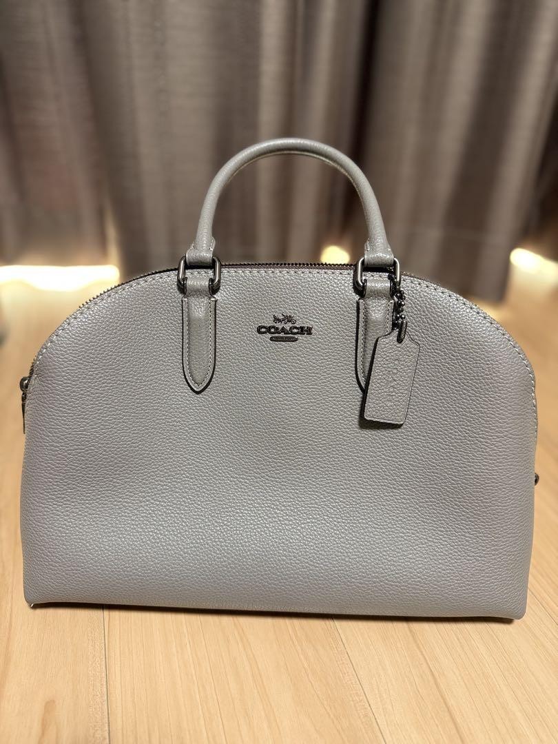 COACH Medium Grey Handbag with Detachable Shoulder Strap QOBUHJ