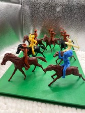 VTG Marx Cavalry Fort Apache Horses Figurines  Lot of 14 d 