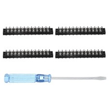 12 Circuits Screw Terminal Blocks, 300V 20A 9.5mm Pitch 12 Positions, Pack of 4