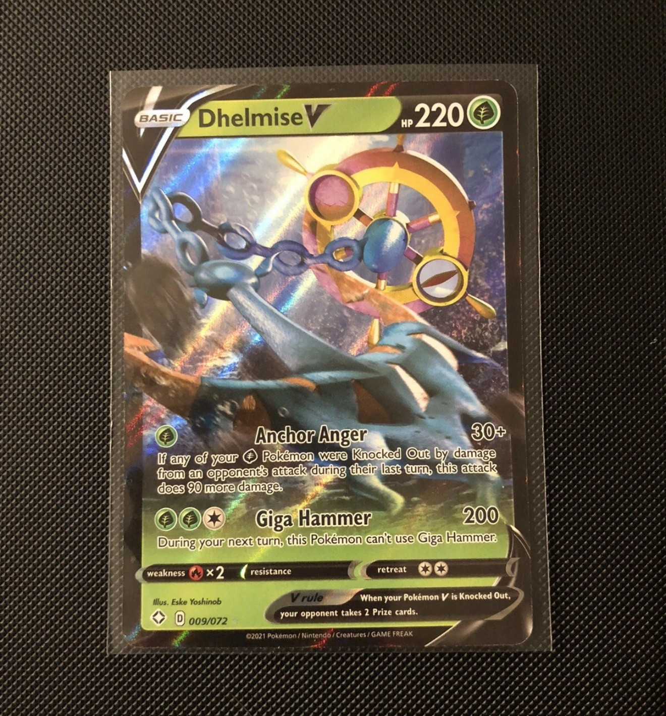 Dhelmise V 009/072 Shining Fates Ultra Rare Holo Pokemon Card NM