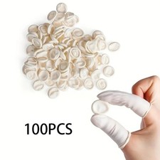 Disposable Latex Finger Cots 100pcs, Anti-static Rubber Fingertips Protective