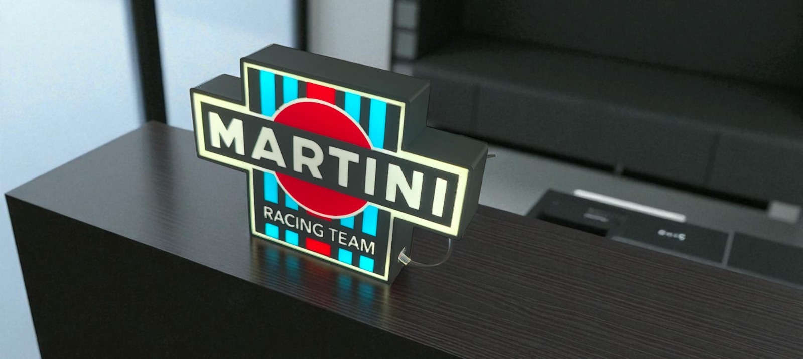 Martini Racing Team lightbox LED Man Cave Slot car Sign Custom
