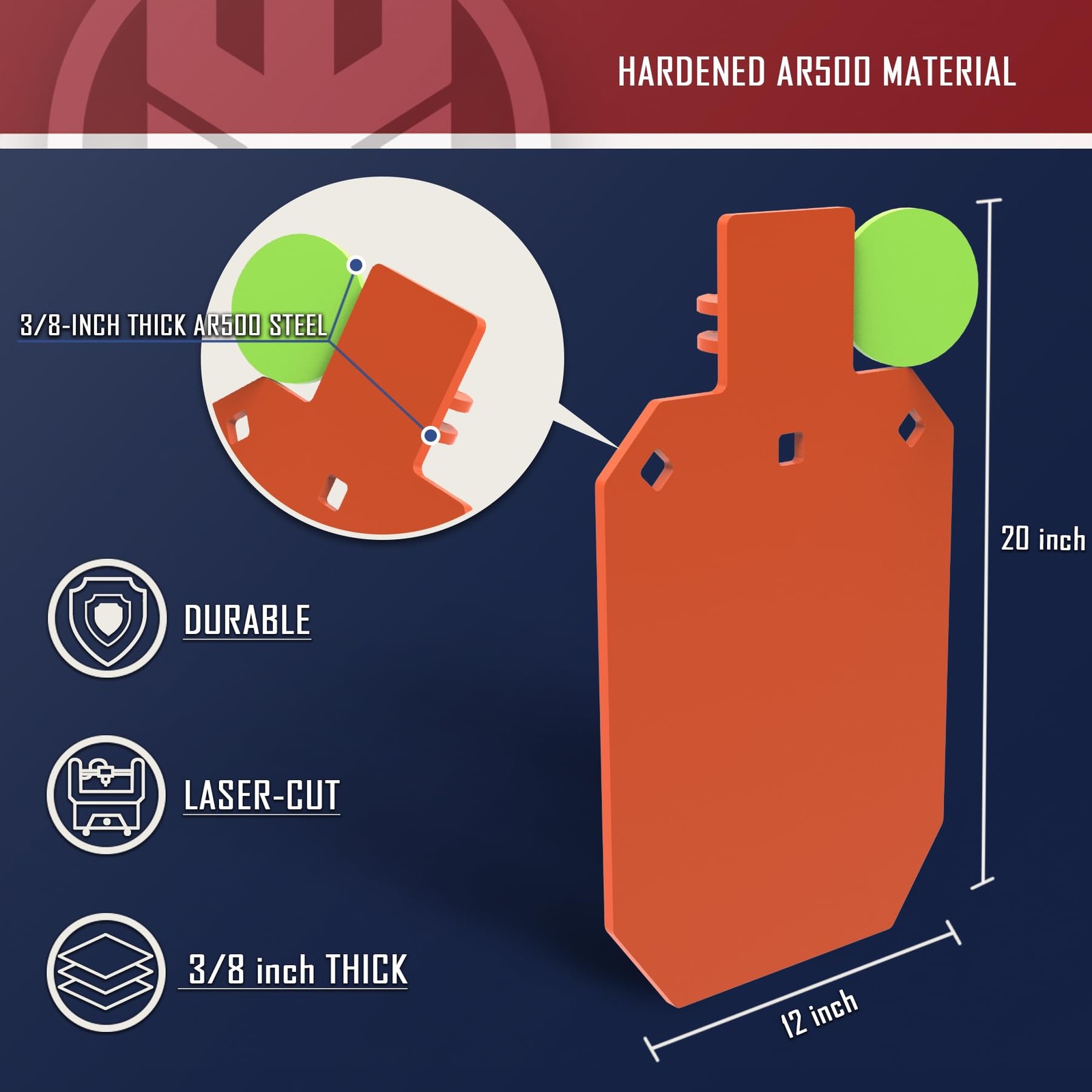 Target Stand System 12x20 inch AR500 Steel Hostage Reactive Shooting Target 3...