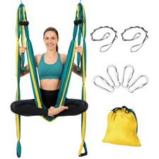 Aerial Yoga Swing Sling Strong Yoga Hammock Kit Set Trapeze Inversion Equipme...