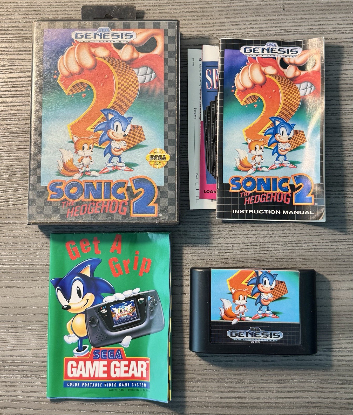 Sonic the Hedgehog 2 Sega Genesis CIB Complete in Box Tested Authentic w/ Poster