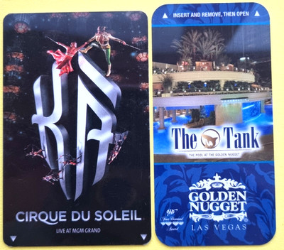 2 Keycards- Hotel Schlüsselkarten - Intern.- MGM Grand / Golden Nugget Las Vegas