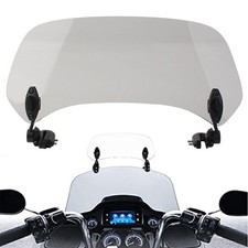 Adjustable Motorcycle Clip On Windshield Extension Spoiler Wind Deflector Smoke