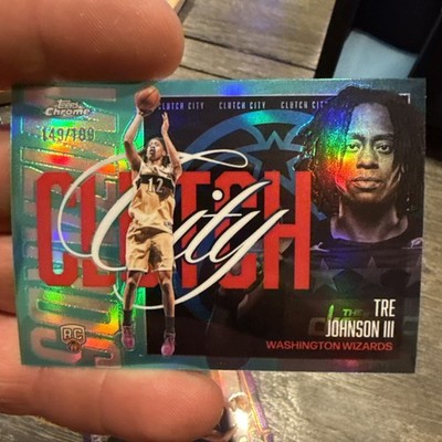 2025-26 Topps Chrome Update Basketball Tre Johnson III Clutch City /199 Aqua