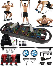 Ultimate 20-in-1 Home Fitness Kit with Push Up Board, Bands  Ab Roller