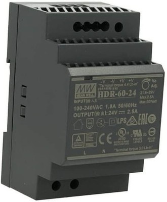 Mean Well DIN-Schienen-Netzteil, 60 W, 24 V, 2,5 A, HDR-60-24, Panel-Montage