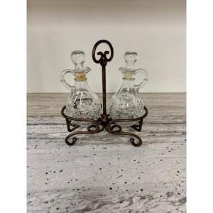 Vintage Princess House Fantasia Crystal Oil and Vinegar Cruet Set