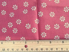 2 yd 3" x 44" Coral Daisy Print 100 Cotton Sewing or Quilting Fabric