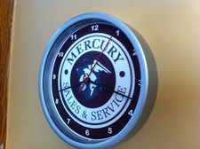 Mercury Motors Garage Mechanic Man Cave Advertising Clock Sign Mercury Motors Garage Mechanic Man Cave Advertising Clock Sign