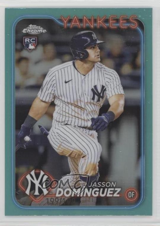 2024 Topps Chrome Aqua Refractor /199 Jasson Dominguez #89 Rookie RC 1o1b