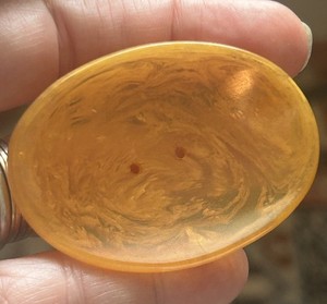 Large Bakelite Marbled Apple juice Button. Concave 2 Hole Tested. 2”+.