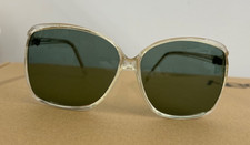 VTG 70s ROC Taiwan 912 845 Hipster Retro Sunglasses Oversized Clear Gray Round