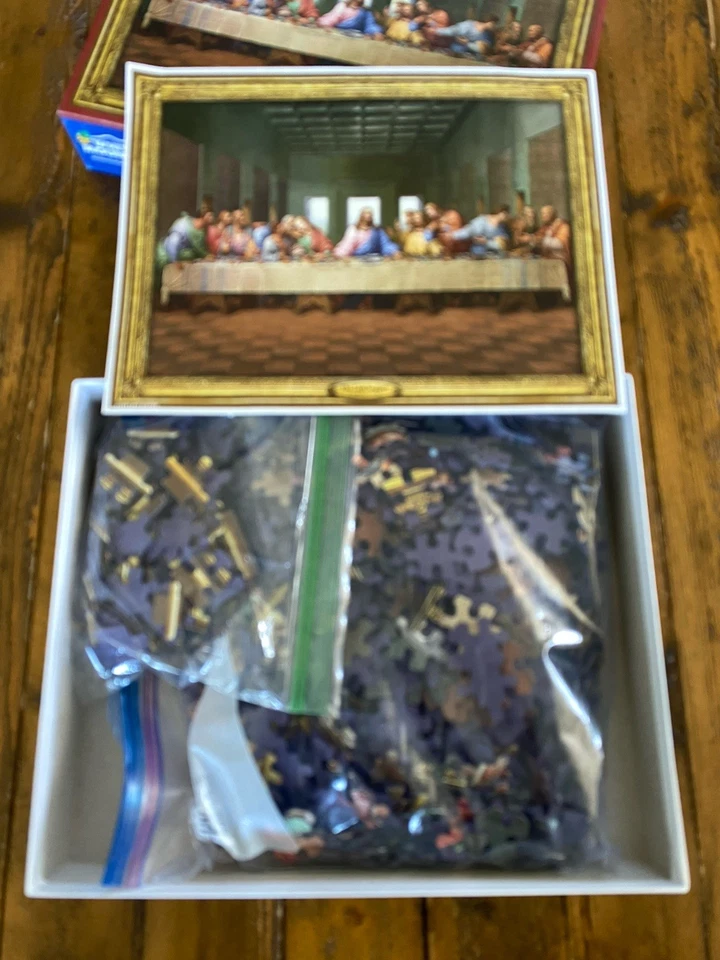 Rompecabezas White Mountain Lote de 3 1000 piezas La Última Cena/Mundo de los Perros/Azafata Foto 3 de 4