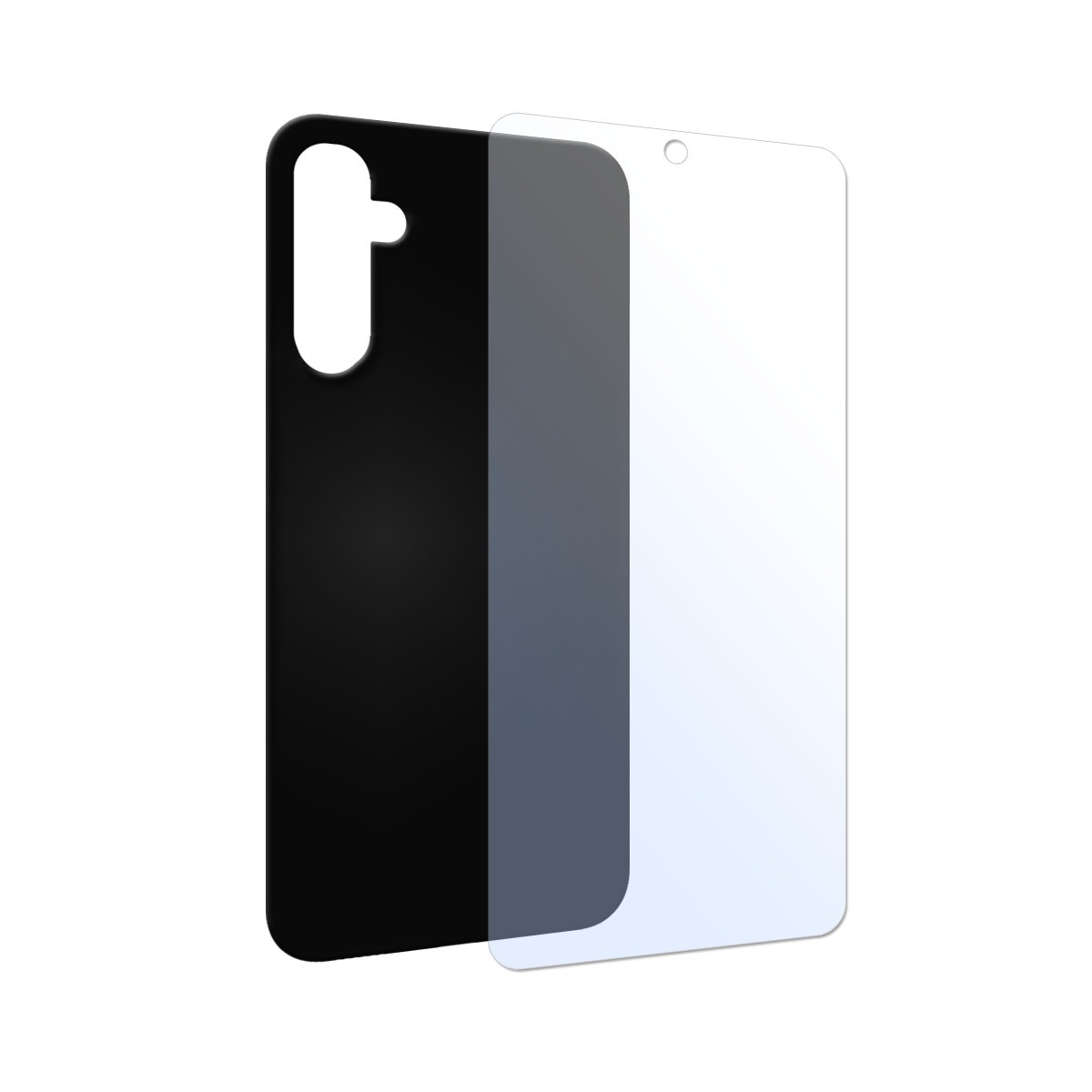 PEDEA Soft TPU Case mit Schutzglas Schwarz Transparent Samsung Galaxy A55 NEU