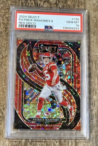 2024 Select Patrick Mahomes II RED Disco /49 PSA 10💎Chiefs COLOR MATCH NFL🏆