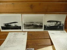 3 Vintage B&W Photos 8x10 Chance Vought Biplanes Airplane with Research Papers