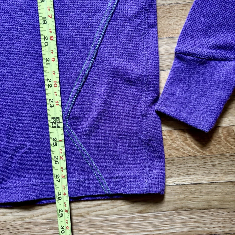 Y2K Volcom Mens Rogan Heather Thermal Sweater Sz Large/Purple/Green Logos Retro - Image 4 of 4