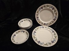 Beautiful 8pc Set Of Royal Doulton Burgundy Dinnerware