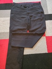 Mens F&F Size 36x31 Black Pinstripe Trousers
