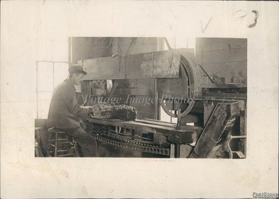 1928 Factory Machine Tool Road Construction Workers Historic Vintage Photo 5x7